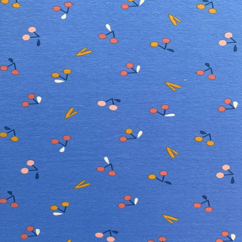 Bedruckter Jersey GRIOTTES Kornblumenblau / PrimärMehrfarbig